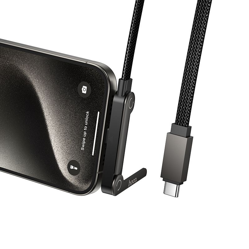 hoco. U150 Stand Cable Exquisite bracket 60W charging data cable C to C - Black
