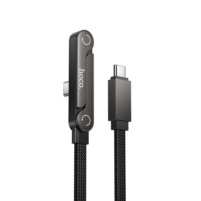 hoco. U150 Stand Cable Exquisite bracket 60W charging data cable C to C - Black - Image 4
