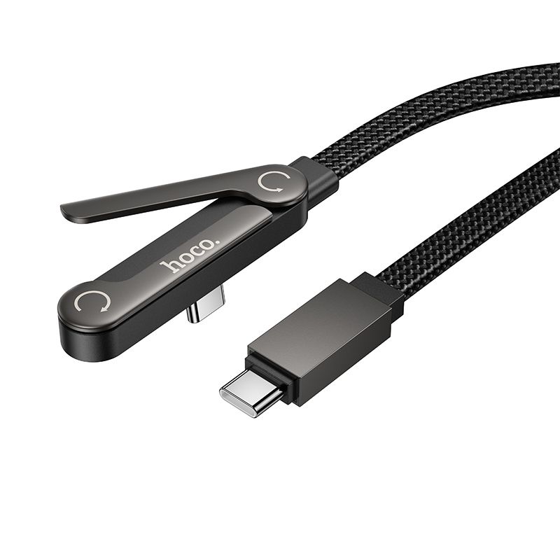 hoco. U150 Stand Cable Exquisite bracket 60W charging data cable C to C - Black - Image 5
