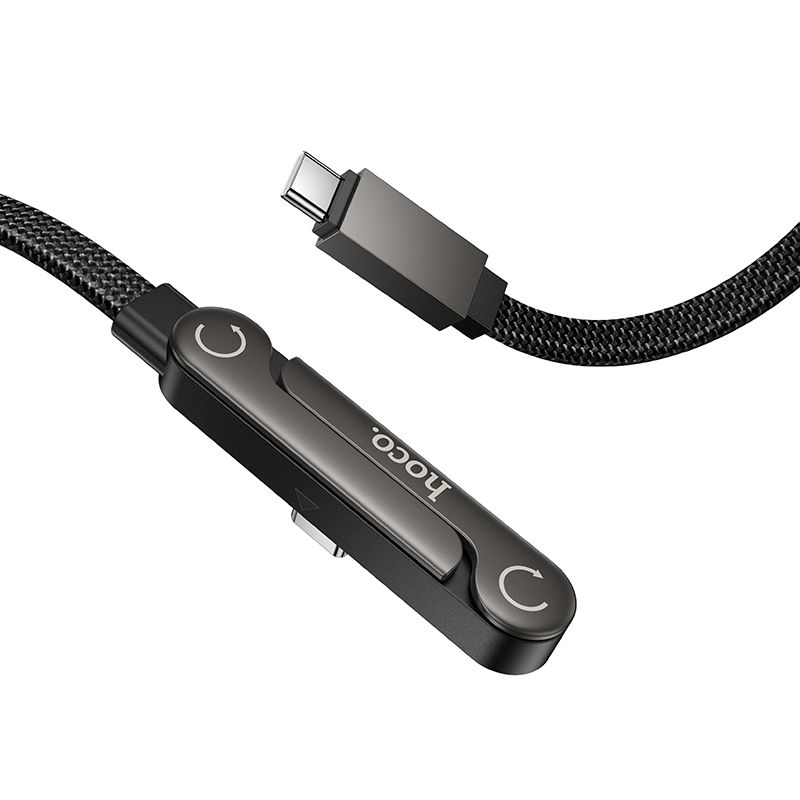 hoco. U150 Stand Cable Exquisite bracket 60W charging data cable C to C - Black - Image 6
