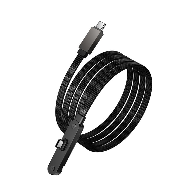hoco. U150 Stand Cable Exquisite bracket 60W charging data cable C to C - Black - Image 7